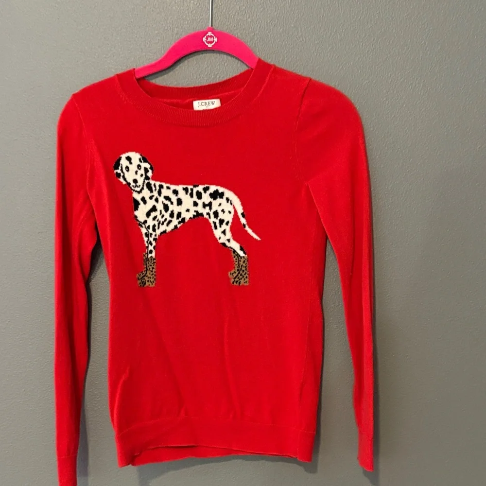 J. Crew Teddie Sweater with Dalmatian Motif - Picture 1 of 3